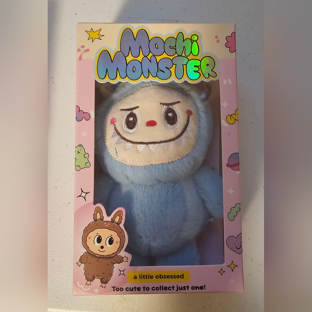 Mochi Monster Blue Plush Monster Charm.